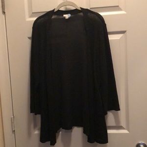 JJill black lightweight open cardigan